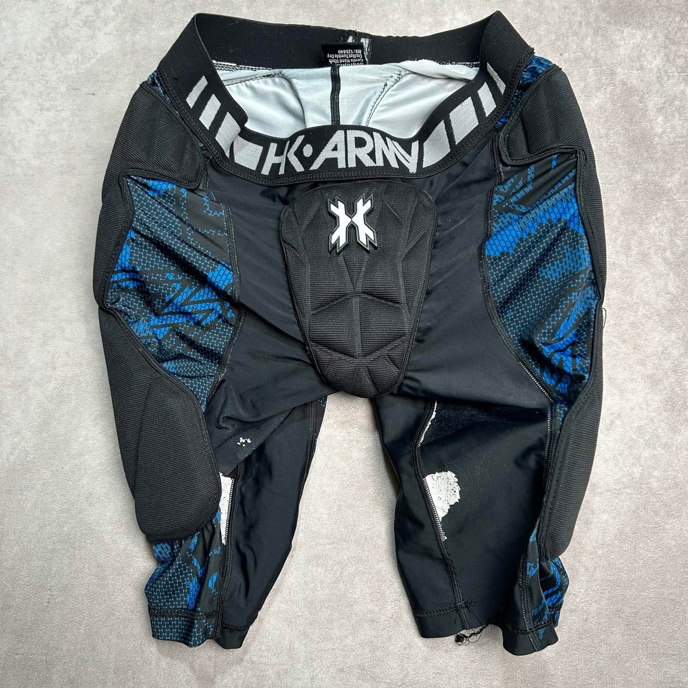 HK Army Padded Paintball Slider Shorts Black Blue Hex Men S/M Protective Gear